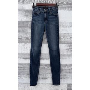 Joe's Skinny Blue Jeans Women's Sz 25 Stretch Mid Rise Whiskered Fit 24x31